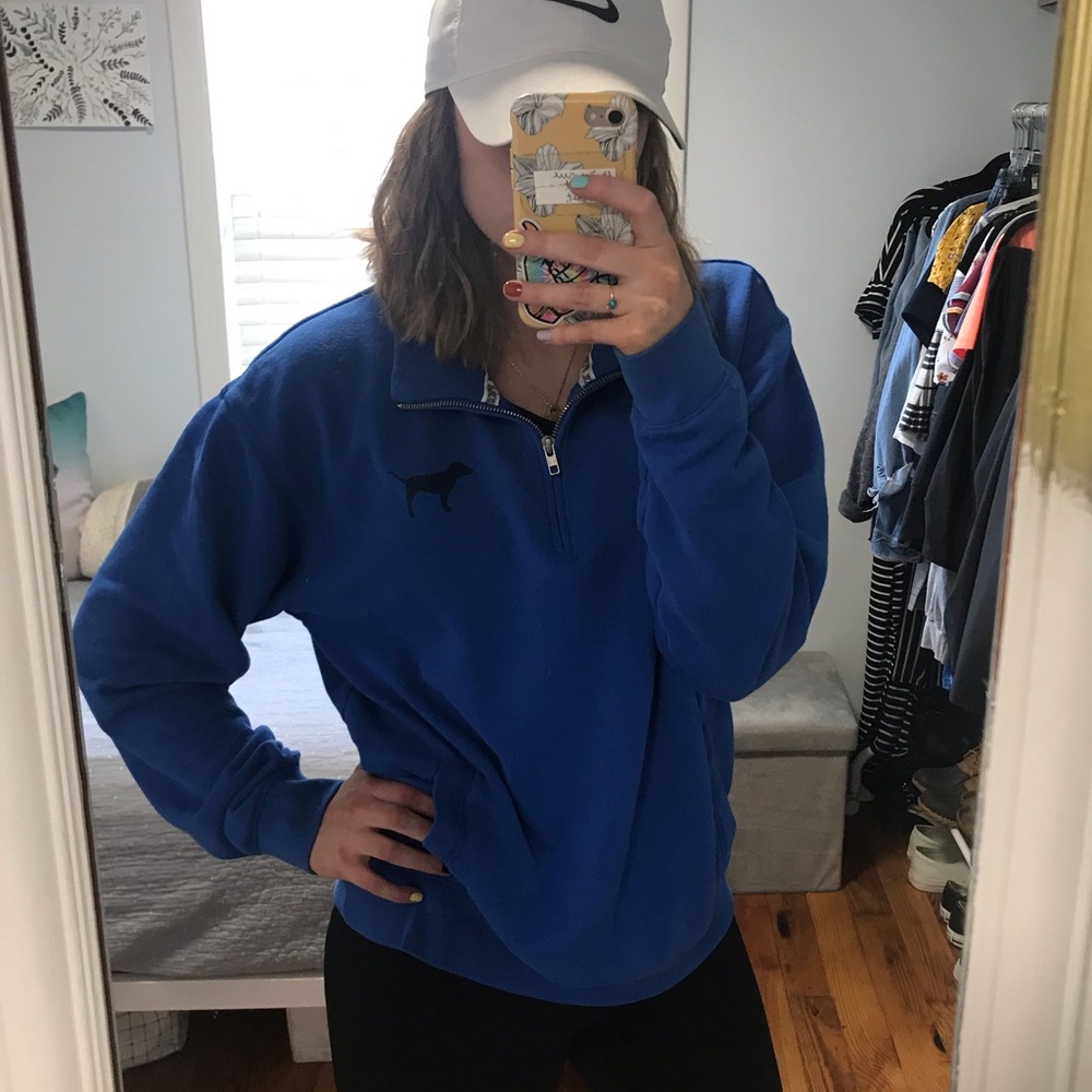 PINK Zip Up Crewneck